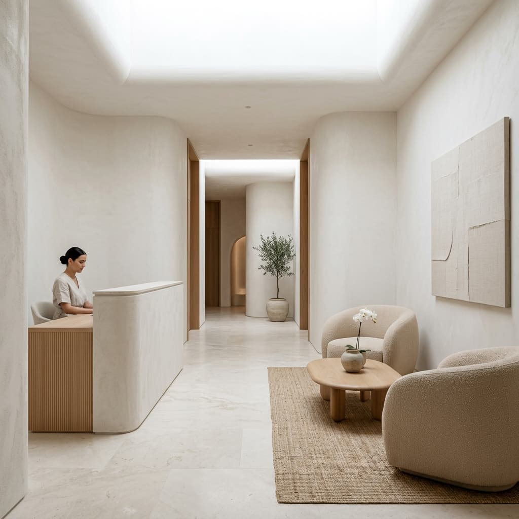 Ambiente de spa minimalista e sereno