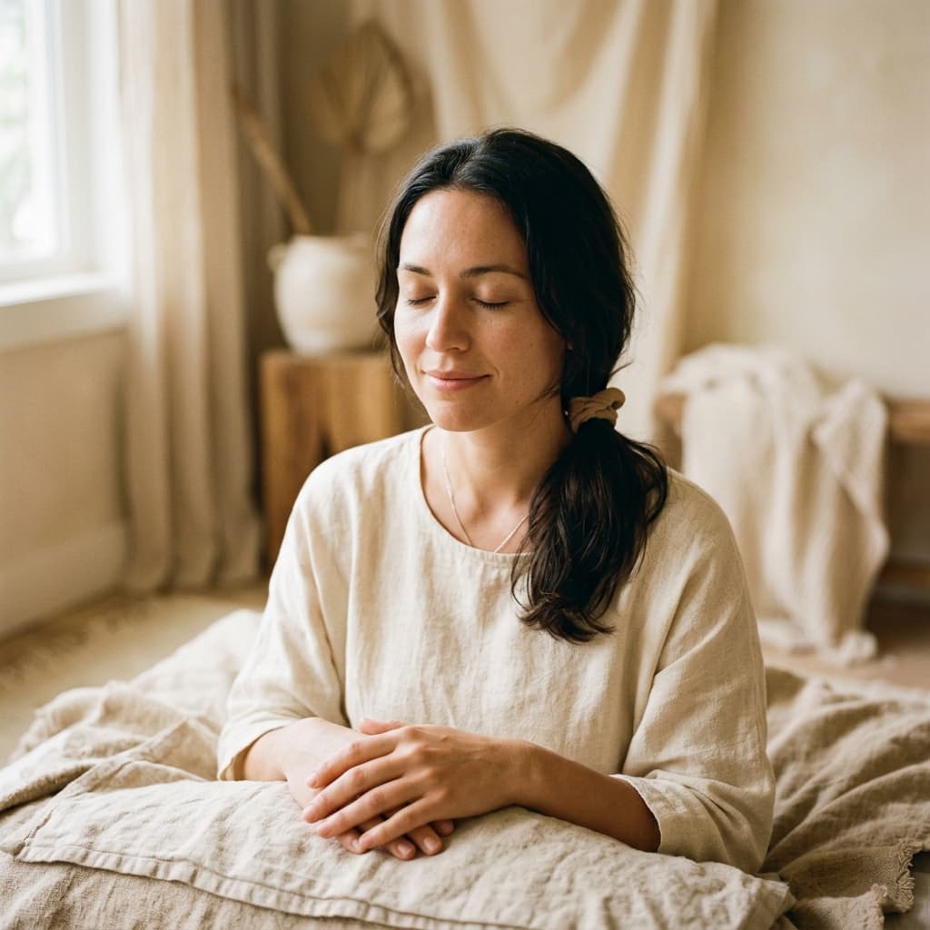 Pessoa em estado de meditação e relaxamento profundo